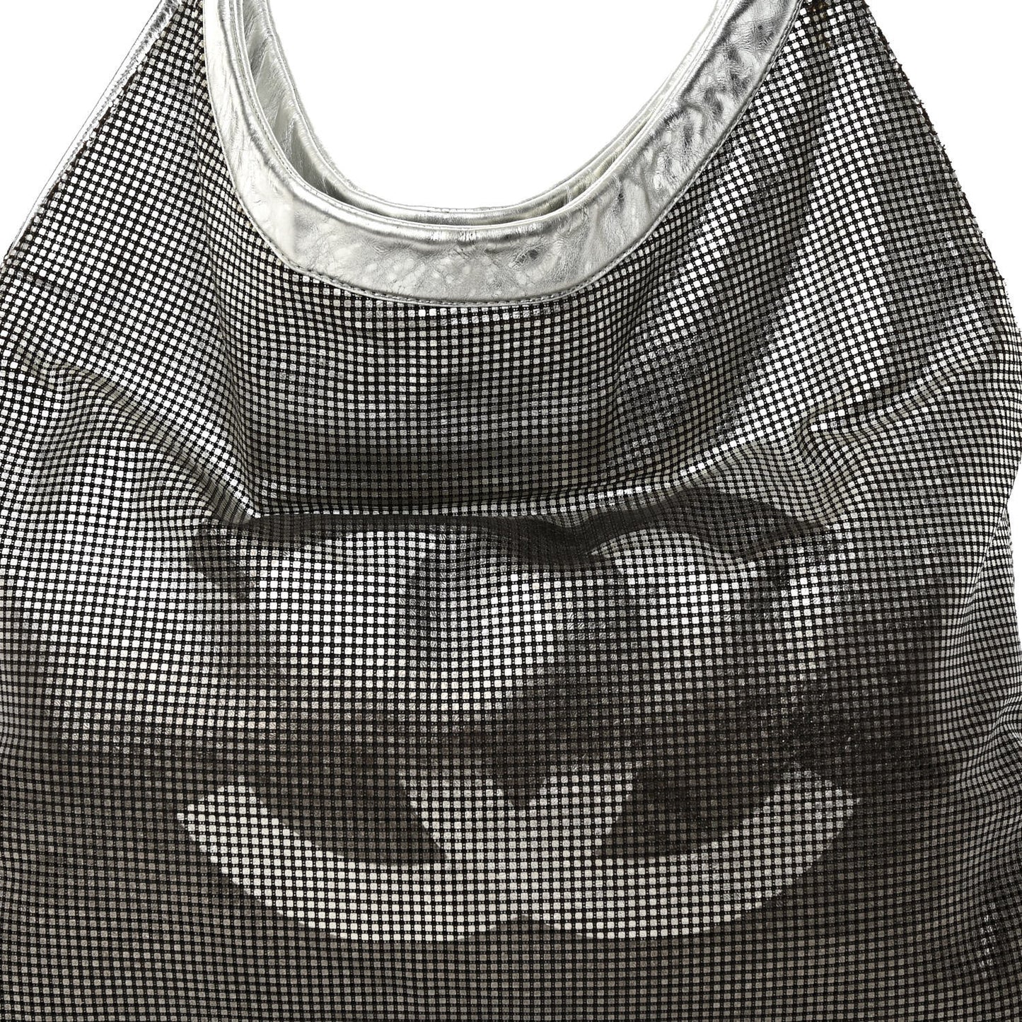 Metallic Perforated Lambskin Hollywood Hobo Silver