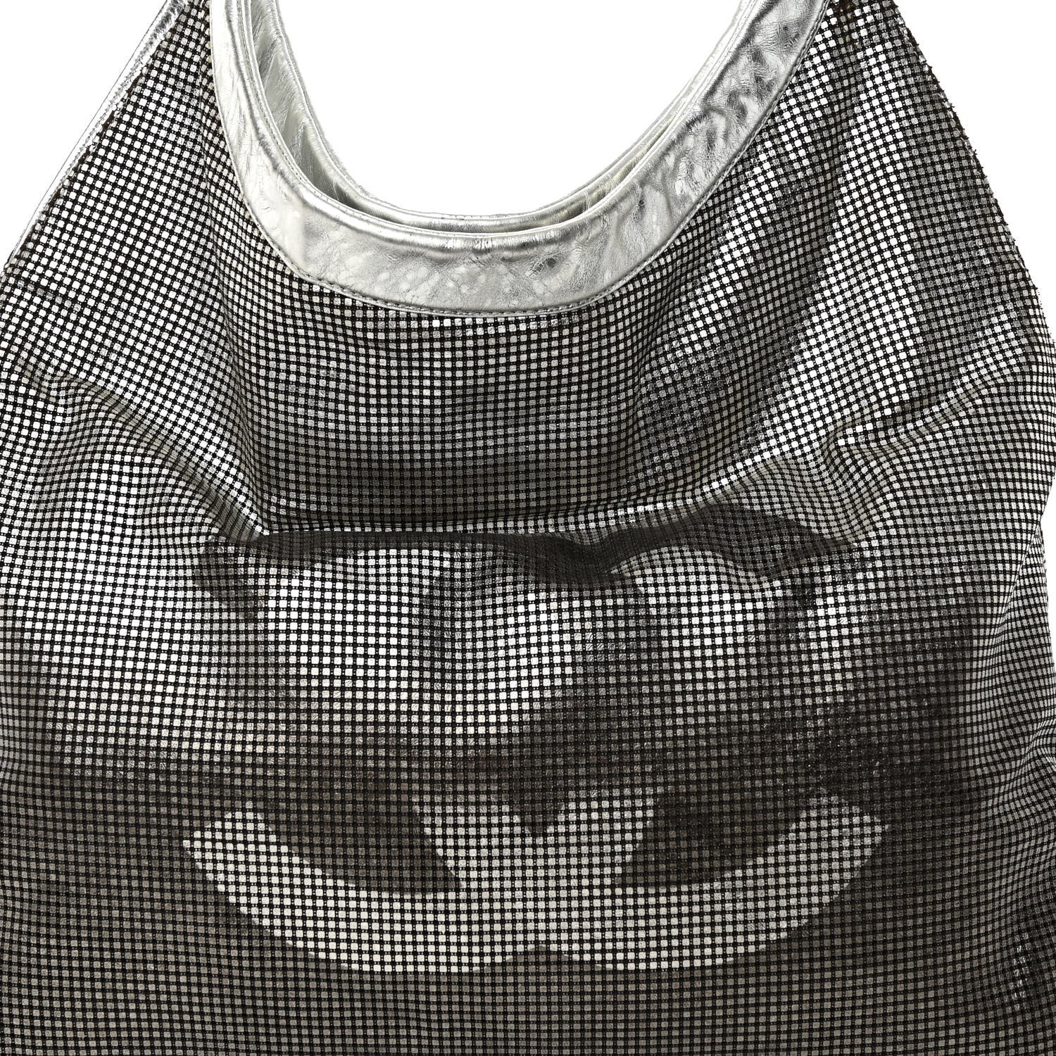 Chanel Metallic Perforated Lambskin Hollywood Hobo Silver 6 of 11