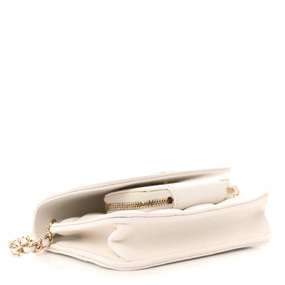 Chanel Caviar Quilted Business Affinity Clutch With Chain Flap White 4 of 12
