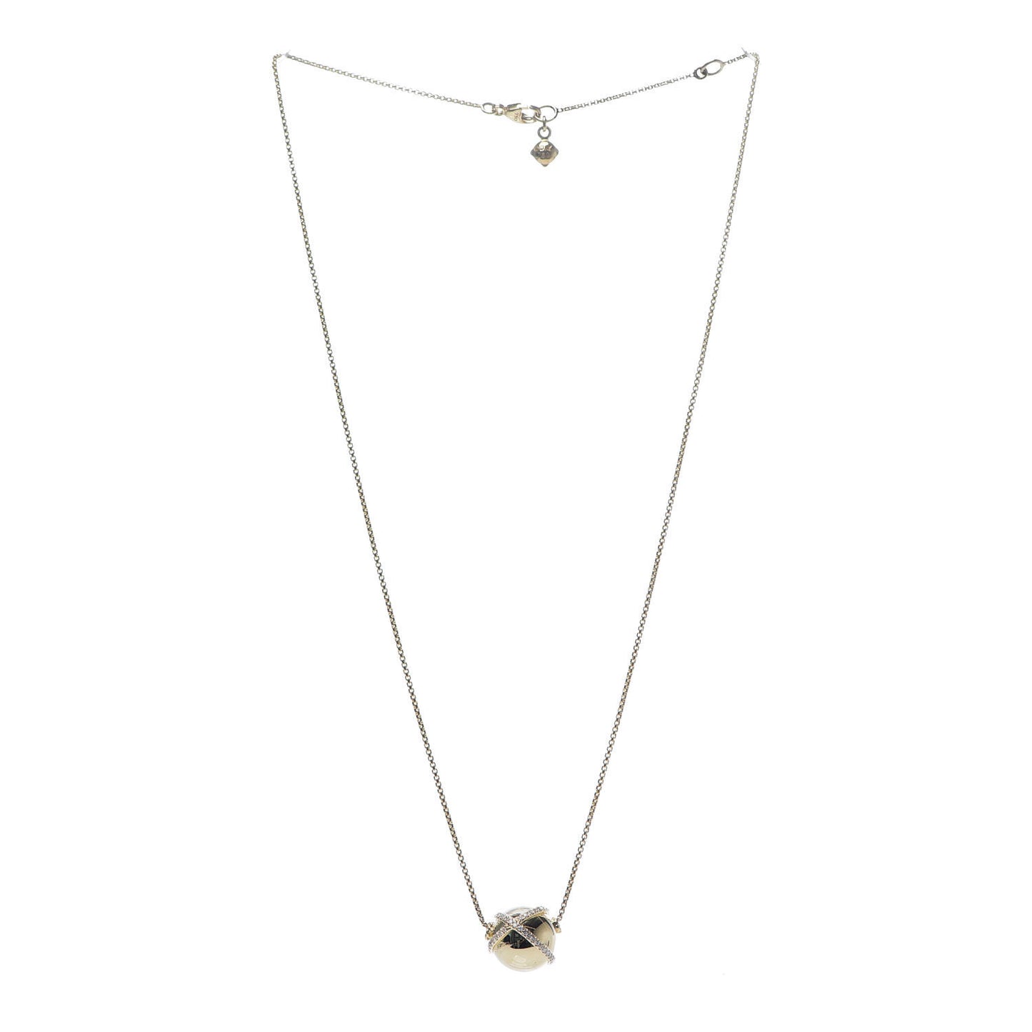 18K Yellow Gold Diamond 12mm Solari Pave Wrap Pendant Necklace