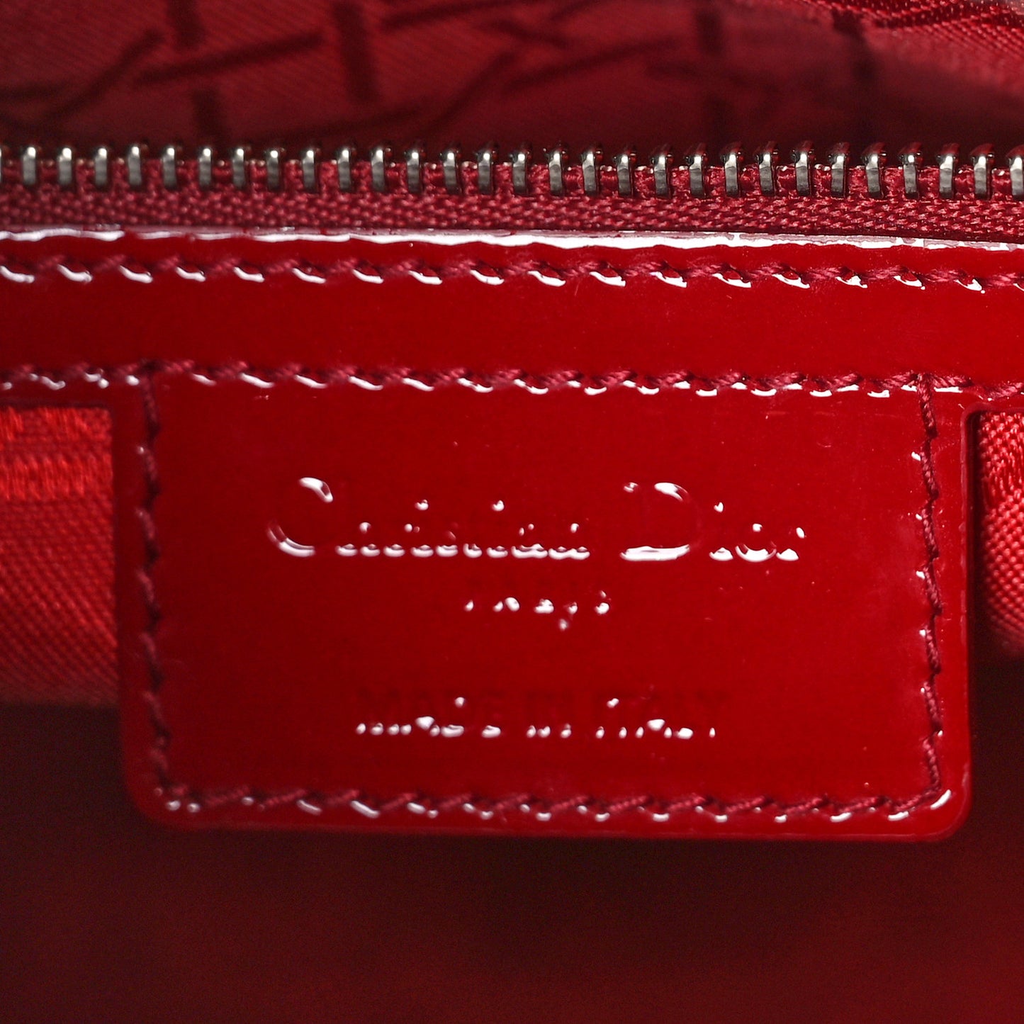 Patent Cannage Large Lady Dior Red
