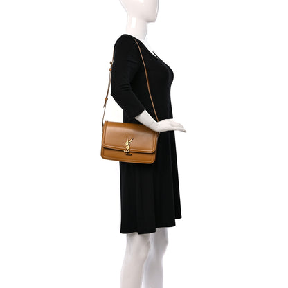 Saint Laurent Box Calfskin Monogram Medium Solferino Satchel Dark Sun 2 of 8