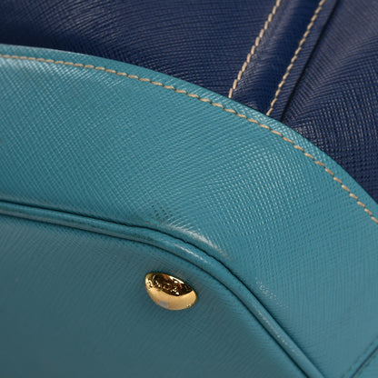 Prada Saffiano Bi-Color Tote Bleuette Turchese 12 of 12