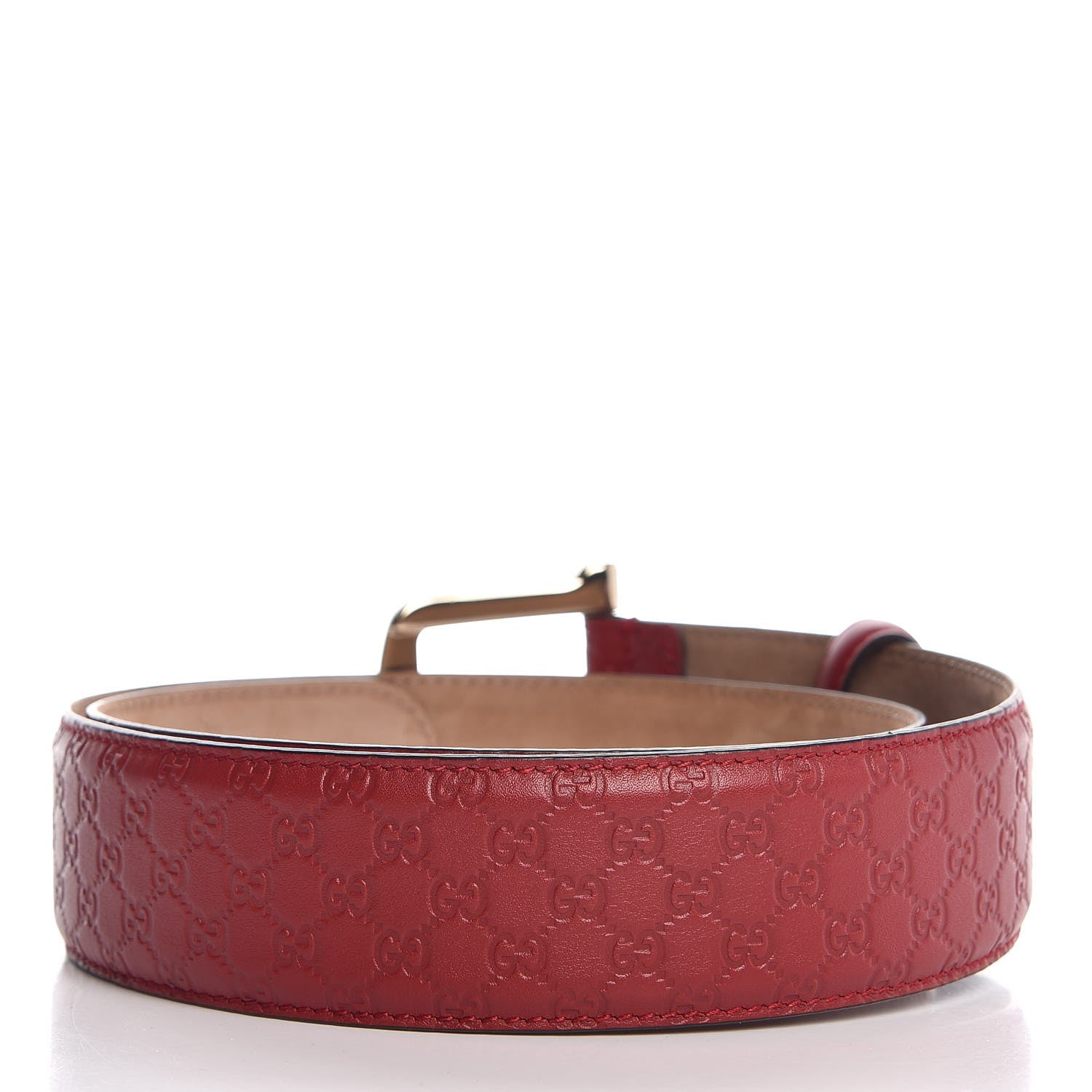 Gucci Soft Microguccissima Margaux Calfskin Belt 80 32 Rosso 3 of 6