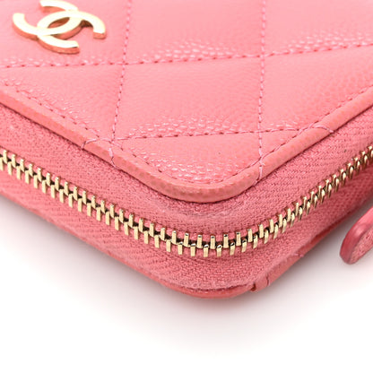 Chanel Caviar Quilted Zip Coin Purse Dark Pink 12 of 15