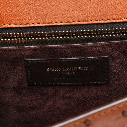 Saint Laurent Ostrich Carre Satchel Brick 6 of 9