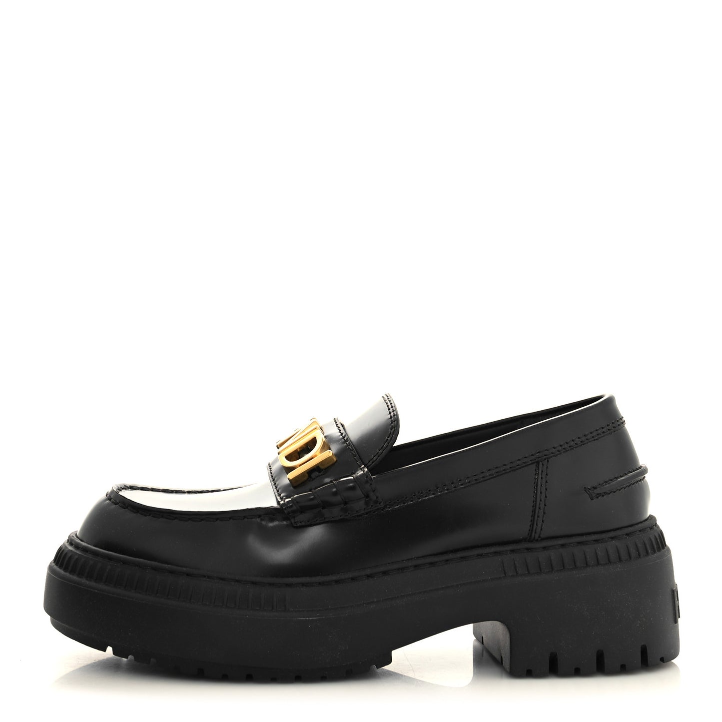 Vitello Abrasivato Fendigraphy 50mm Loafers 38 Black