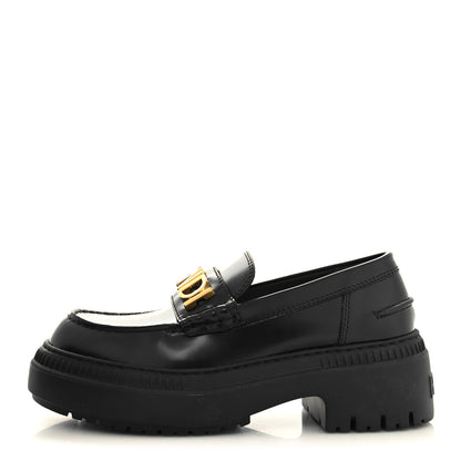 Fendi Vitello Abrasivato Fendigraphy 50mm Loafers 38 Black 1 of 8