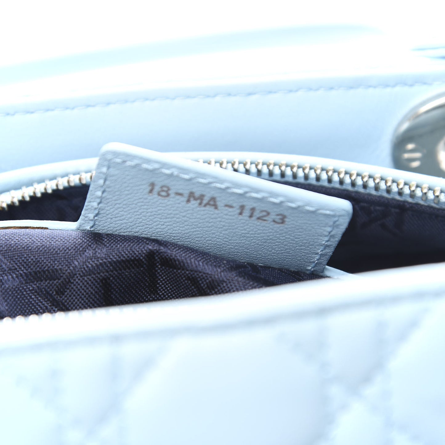 Lambskin Cannage Medium Lady Dior Light Blue