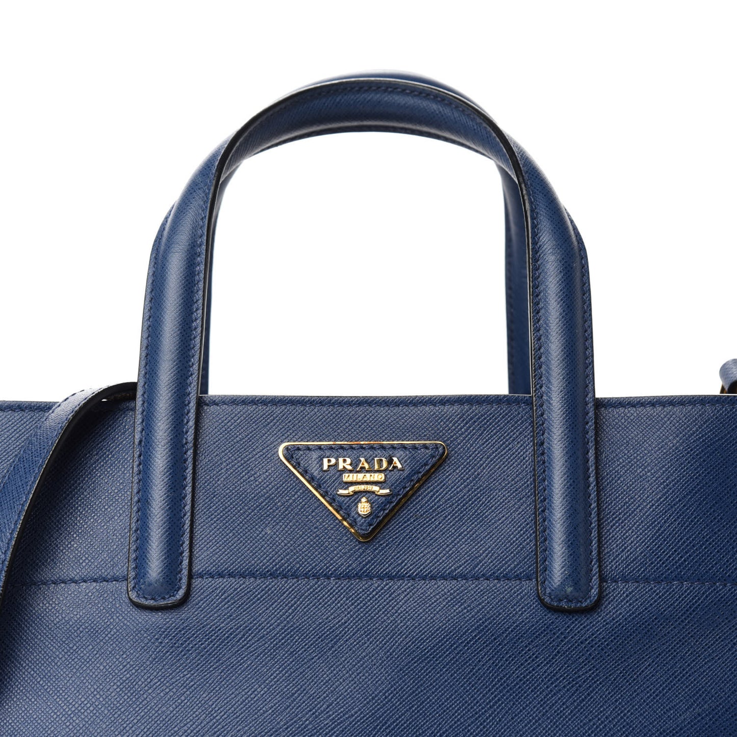Saffiano Soft Triple Pocket Tote Bluette