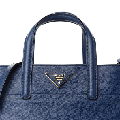 Prada Saffiano Soft Triple Pocket Tote Bluette 11 of 11