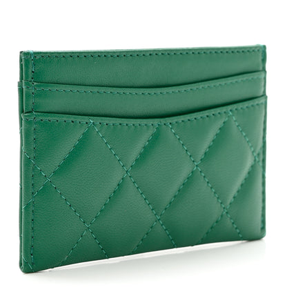 Chanel Lambskin Quilted Card Holder Green 2 of 8