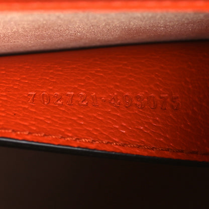 Gucci Textured Dollar Calfskin Web Small Diana Tote Bag Deep Orange Spicy Cyclamin 7 of 10