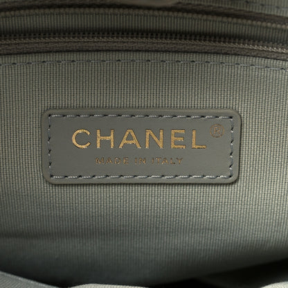 Chanel Nylon Grosgrain Quilted Lifestyle Shopping Bag Grey 6 of 10