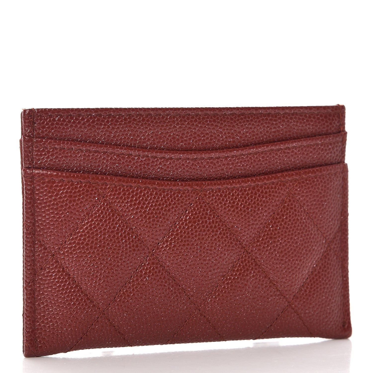 Chanel Caviar Quilted Card Holder Dark Red 3 of 9