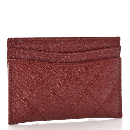 Chanel Caviar Quilted Card Holder Dark Red 3 of 9