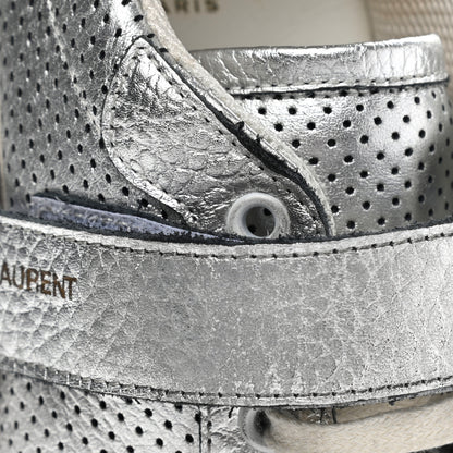 Saint Laurent Calfskin Perforated Womens SL24 Sneakers 39 Argento 10 of 12