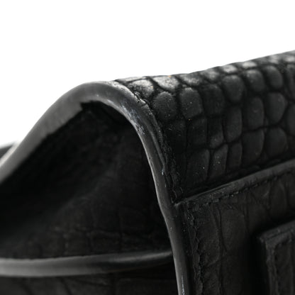 Saint Laurent Crocodile Embossed Suede Small Supple Sac de Jour Black 13 of 18