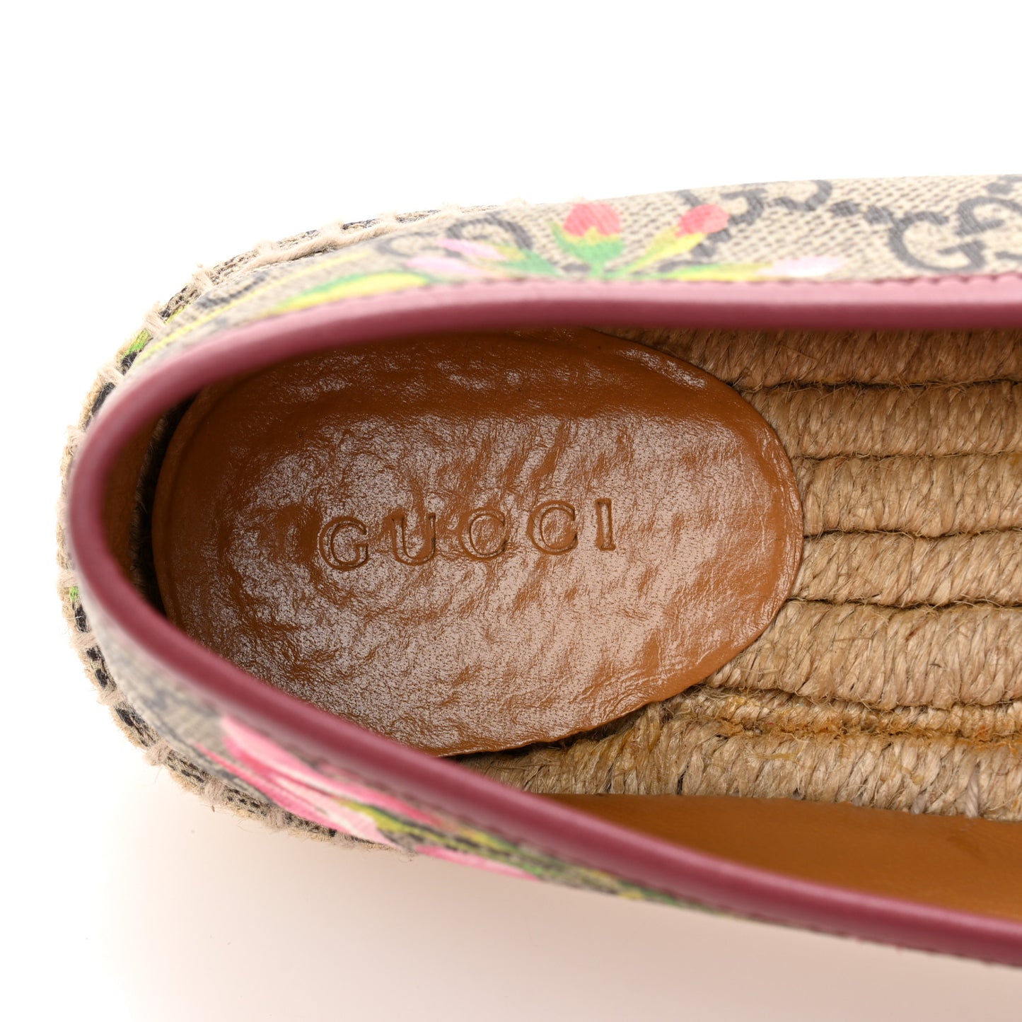 GG Supreme Monogram Blooms Espadrilles 37.5 Beige Multicolor Dry Rose