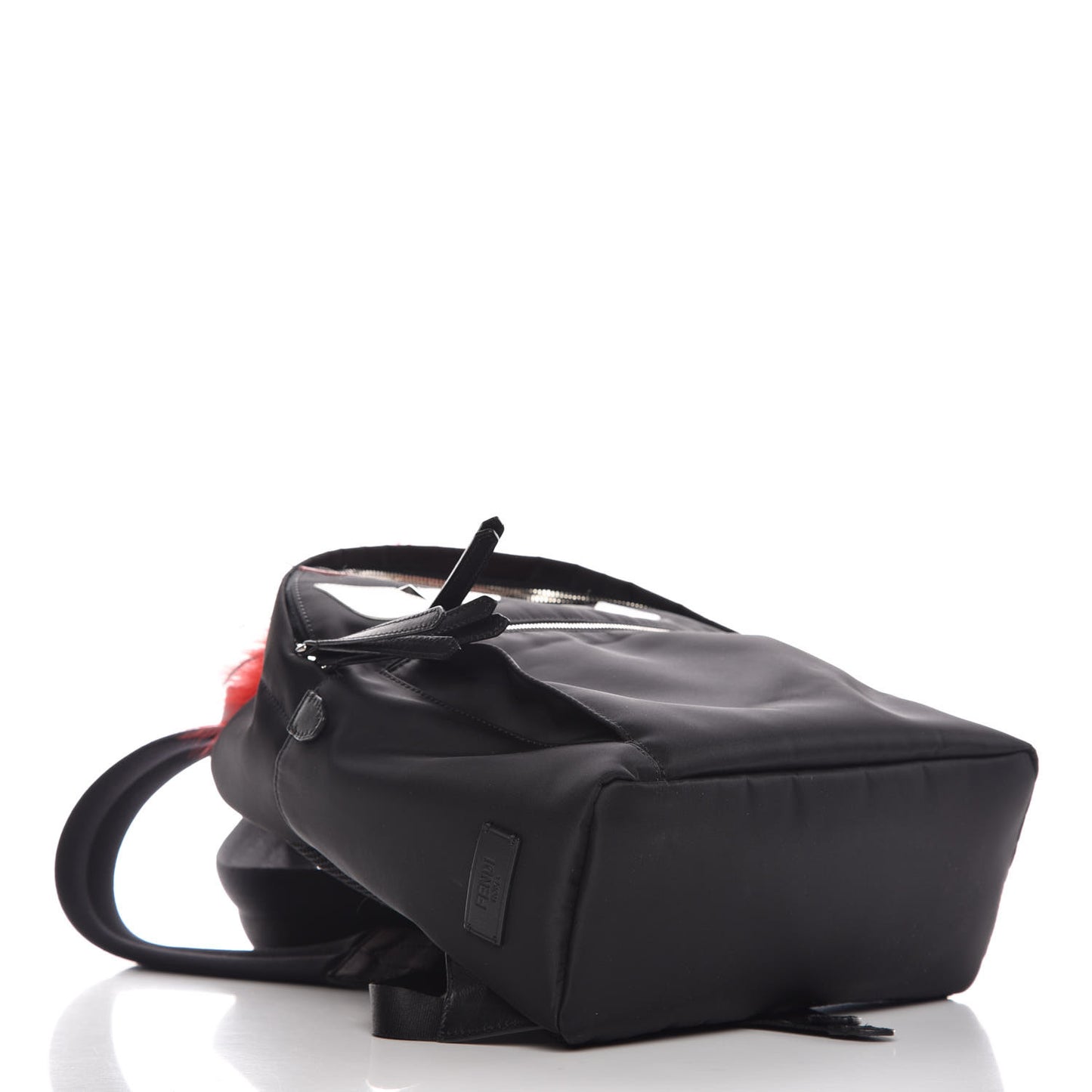 Nylon Vitello Dolce Elaphe Fox Fur Monster Eyes Backpack Black Natural Bordeaux Multicolor