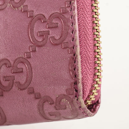 Gucci Guccissima Heart Detail Zip Around Card Case Pink 10 of 11
