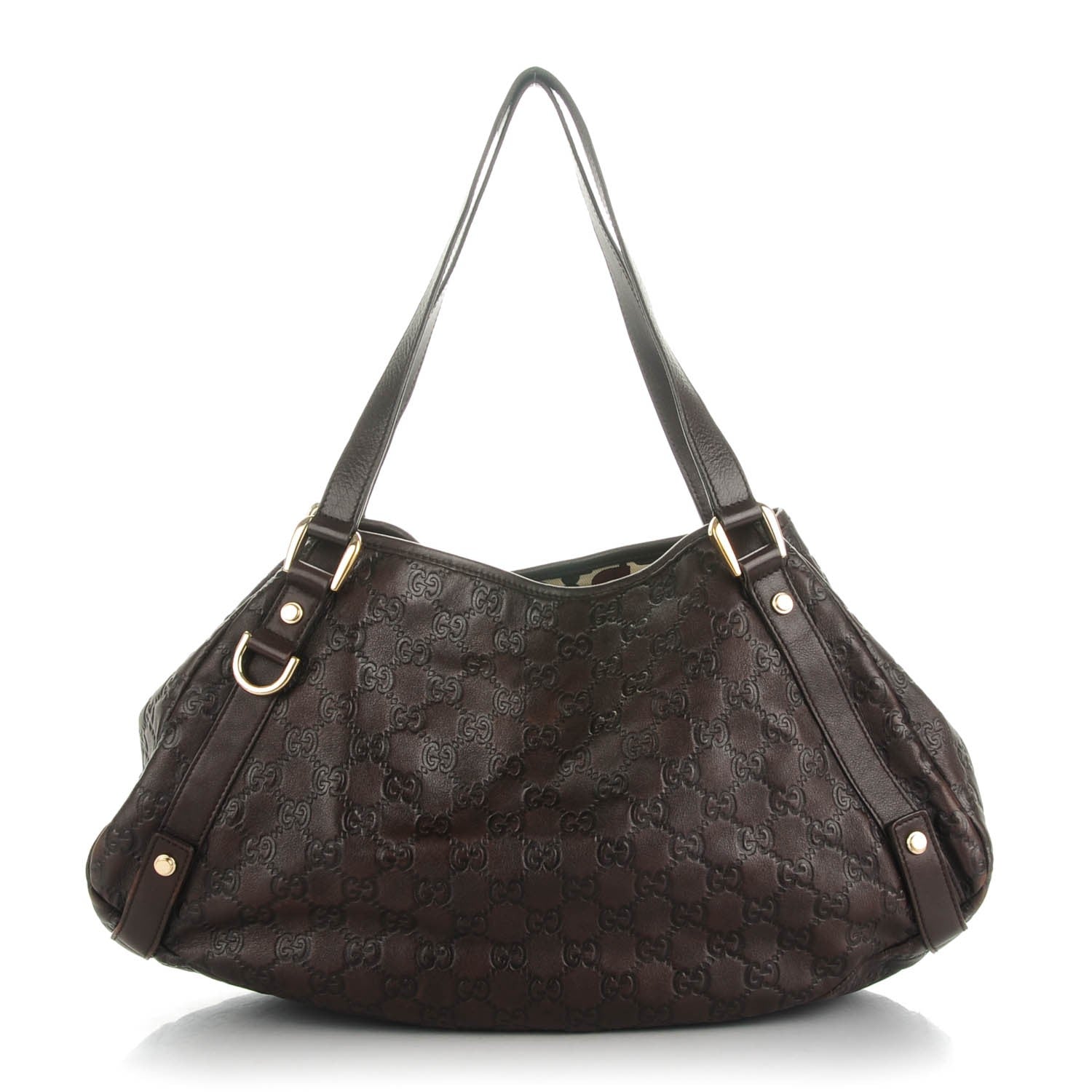 Gucci Guccissima Medium Abbey Shoulder Bag Chocolate 1 of 7