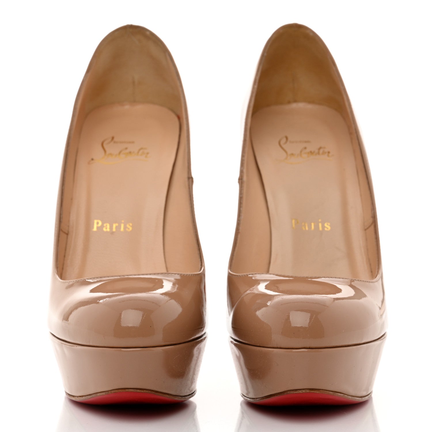 Christian Louboutin Patent Bianca 140 Pumps 37 Nude 2 of 9