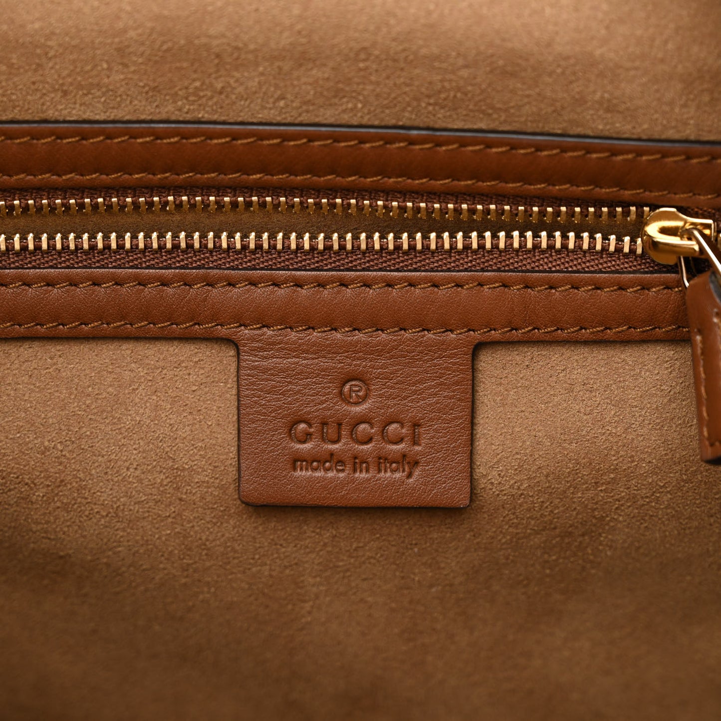 GG Supreme Monogram Large Linea A Hobo Light Brown