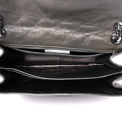Chanel Metallic Aged Calfskin Quilted Accordion 2.55 Reissue Flap Silver 5 of 10