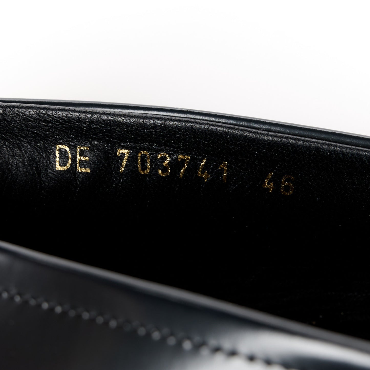 Glazed Calfskin Penny Loafers 46 Black