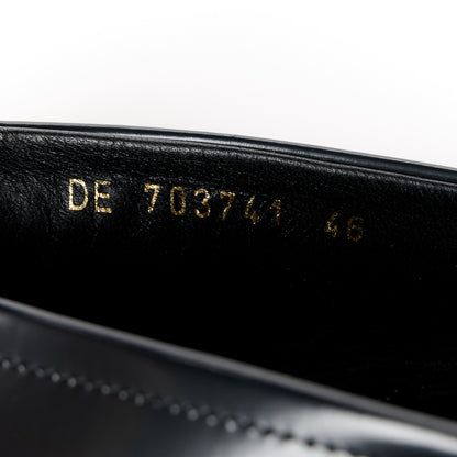 Saint Laurent Glazed Calfskin Penny Loafers 46 Black 8 of 9