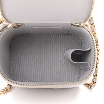 Chanel Lambskin Quilted Top Handle Mini Vanity Case With Chain Grey 5 of 12