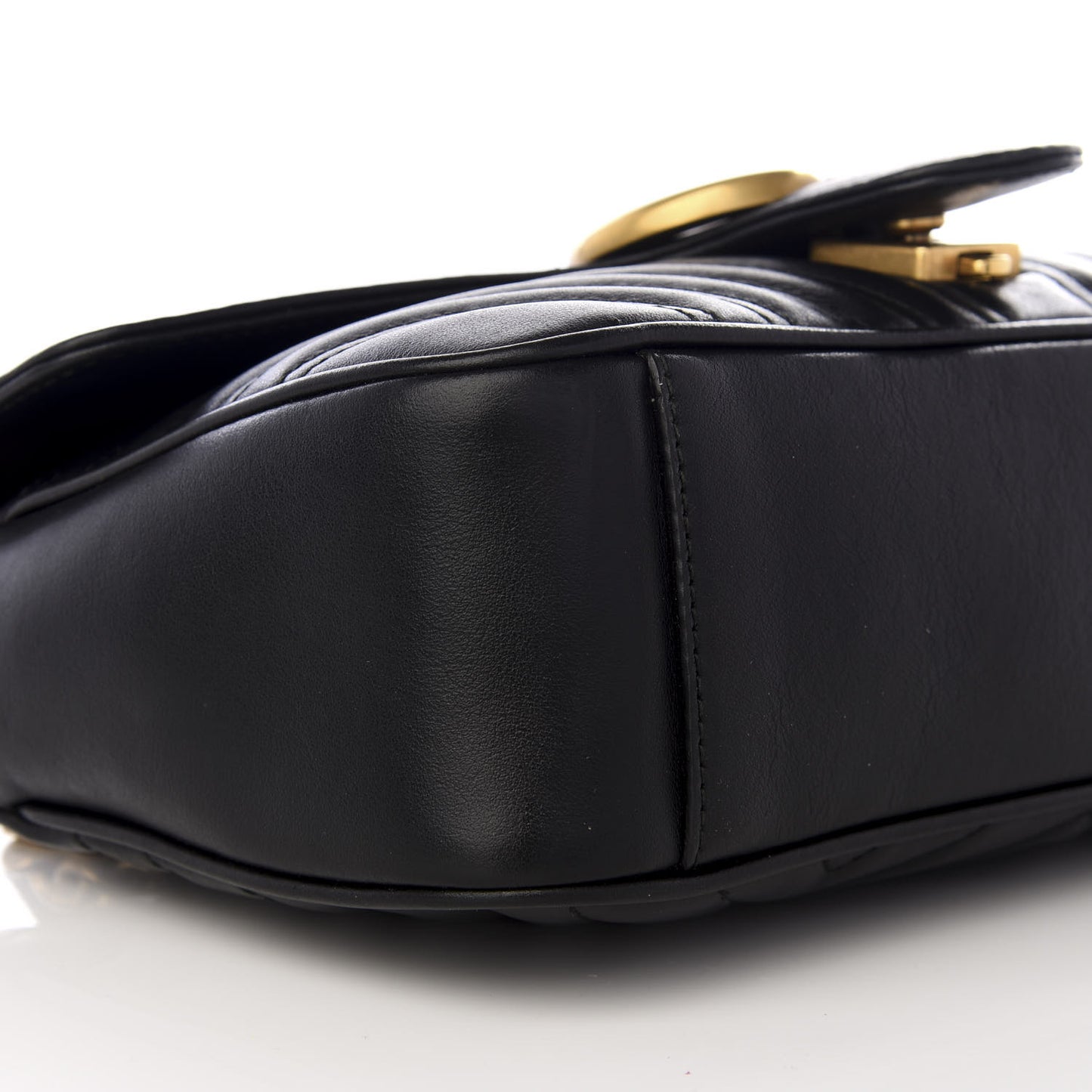 Calfskin Matelasse Small GG Marmont Shoulder Bag Black
