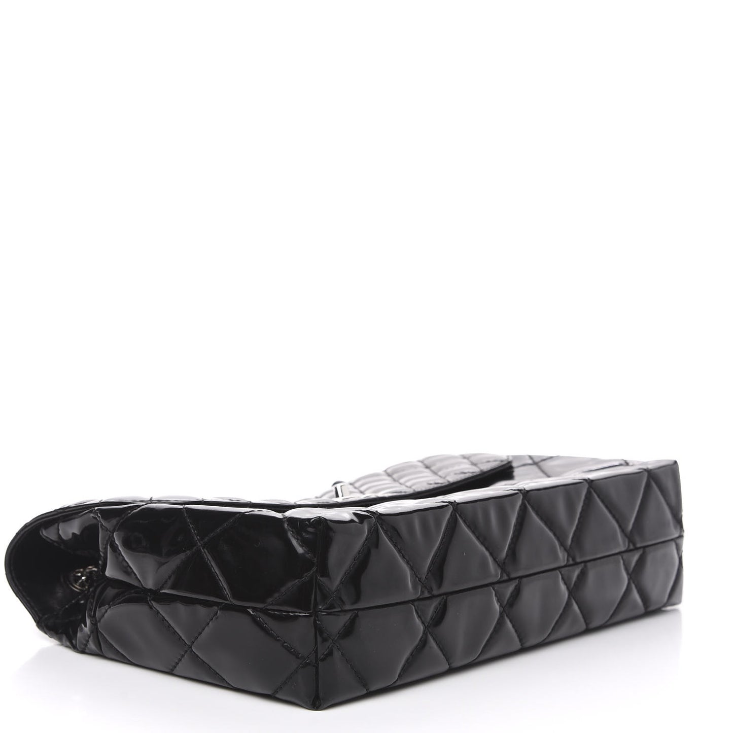 Vinyl Quilted In the Business Flap Bag Black