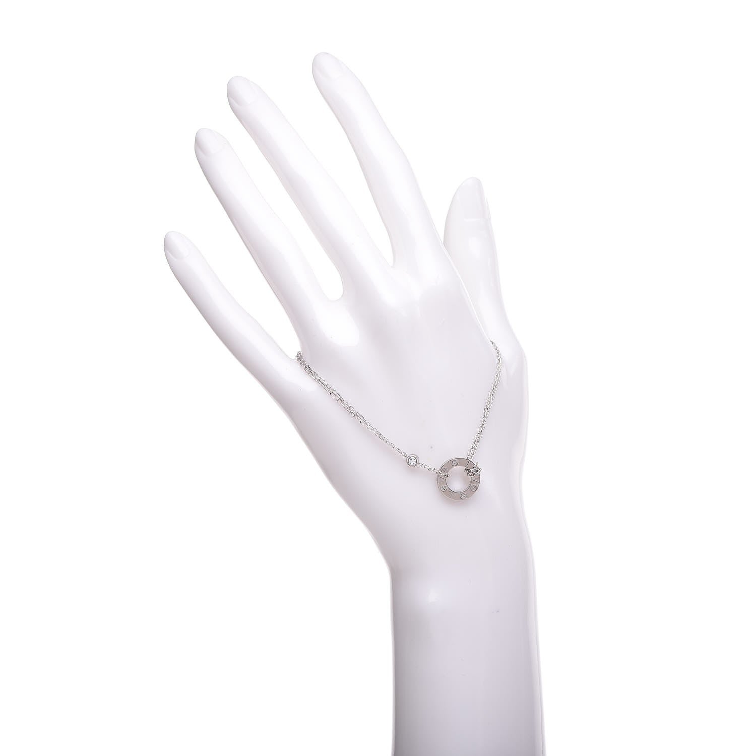 Cartier 18K White Gold Diamond LOVE Bracelet 2 of 5