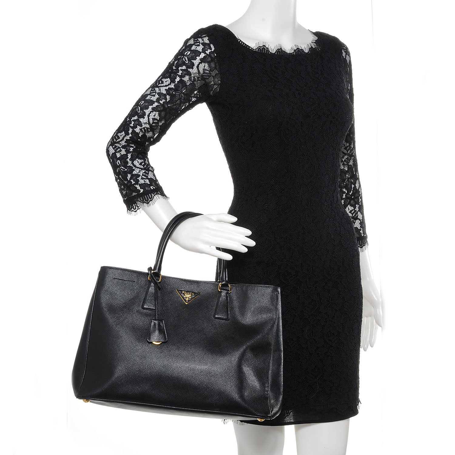 Prada Saffiano Lux Large Tote Nero Black 2 of 11