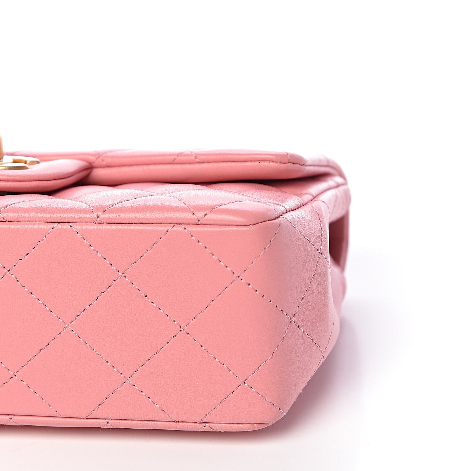 Chanel Lambskin Quilted Mini Rectangular Flap Pink 10 of 17