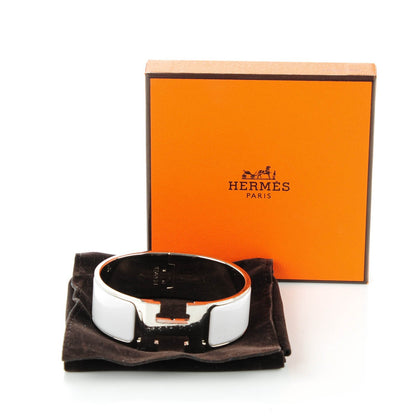 Hermes Enamel Wide Clic Clac H Bracelet PM White 6 of 6