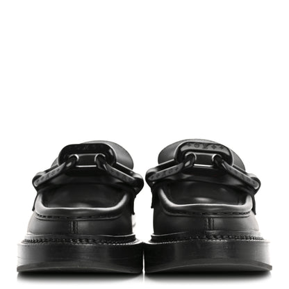 Louis Vuitton Calfskin Oversized Chain Academy Loafers 35 Black 3 of 12