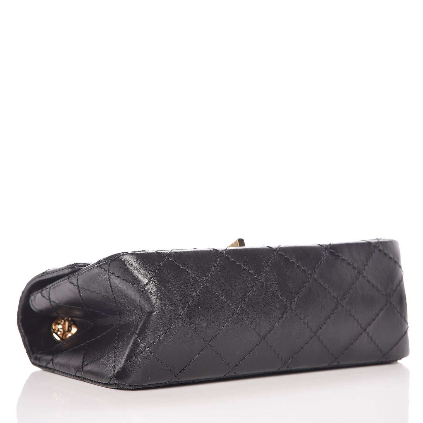 Aged Calfskin Quilted 2.55 Reissue Mini Flap Black