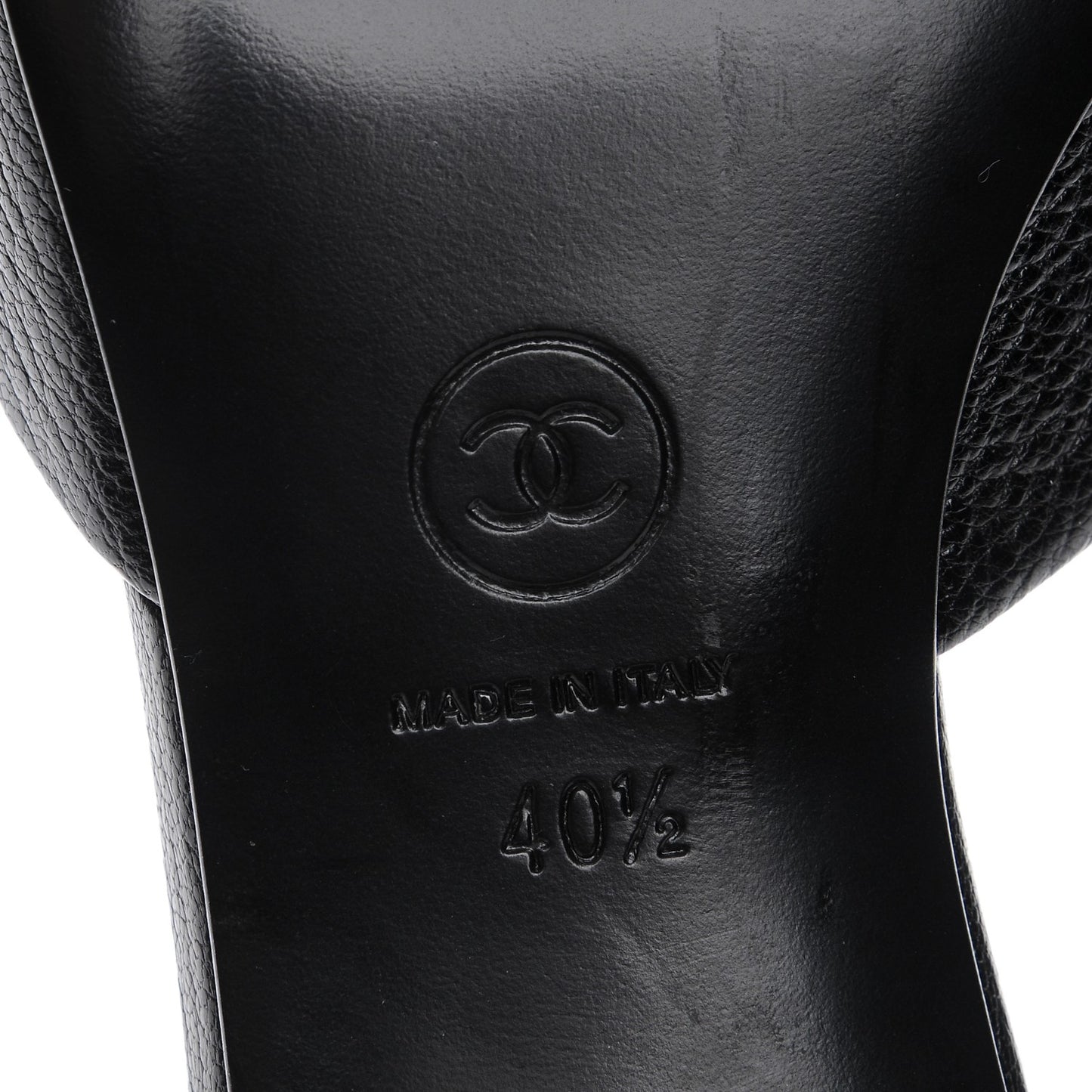 Goatskin Cap Toe CC Slingback Sandals 40.5 Black