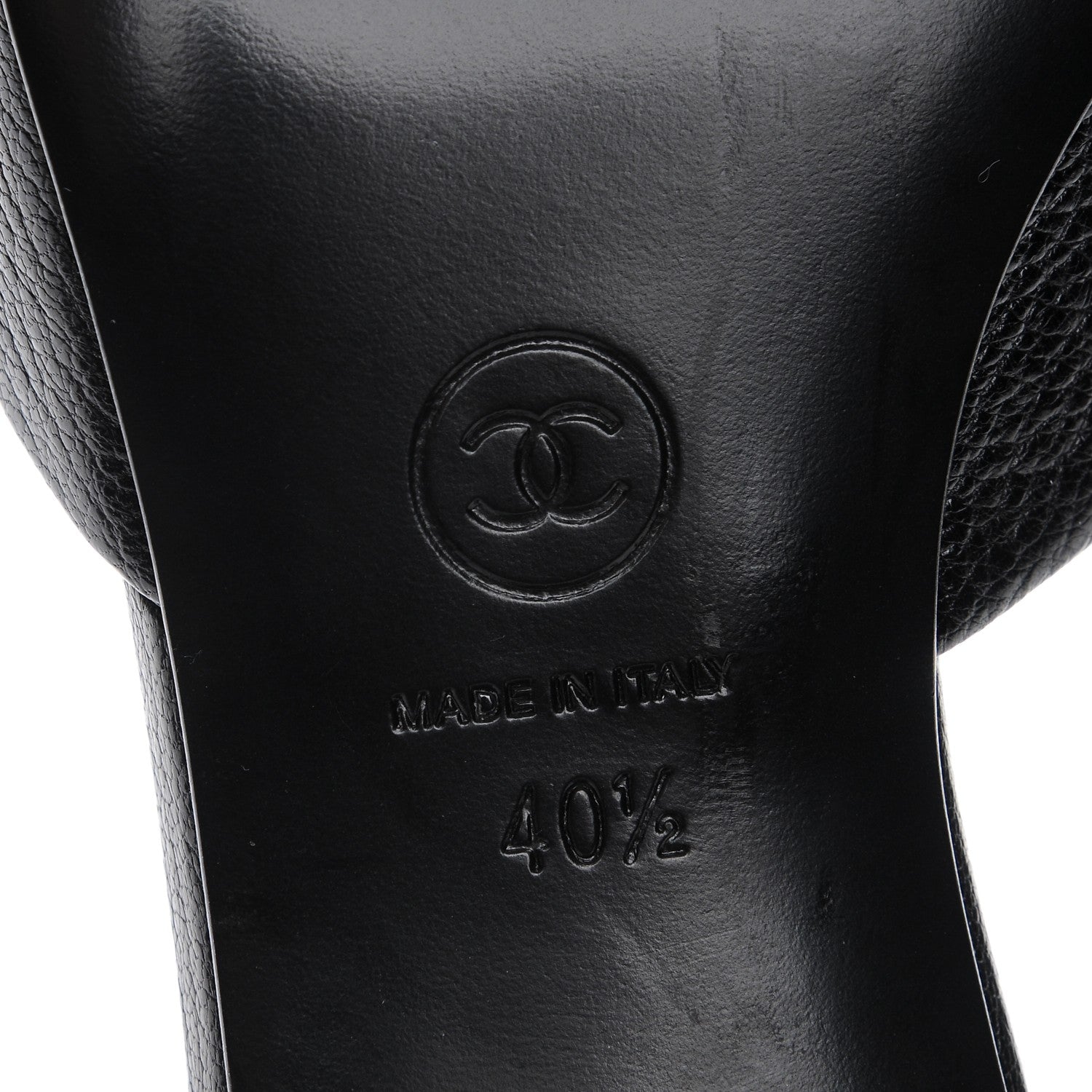Chanel Goatskin Cap Toe CC Slingback Sandals 40.5 Black 6 of 10