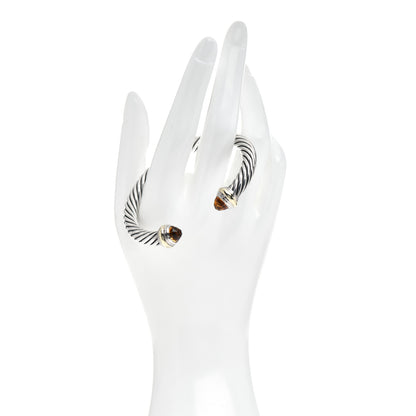 David Yurman Sterling Silver 14K Yellow Gold Citrine 7mm Cable Classics Bracelet 2 of 4