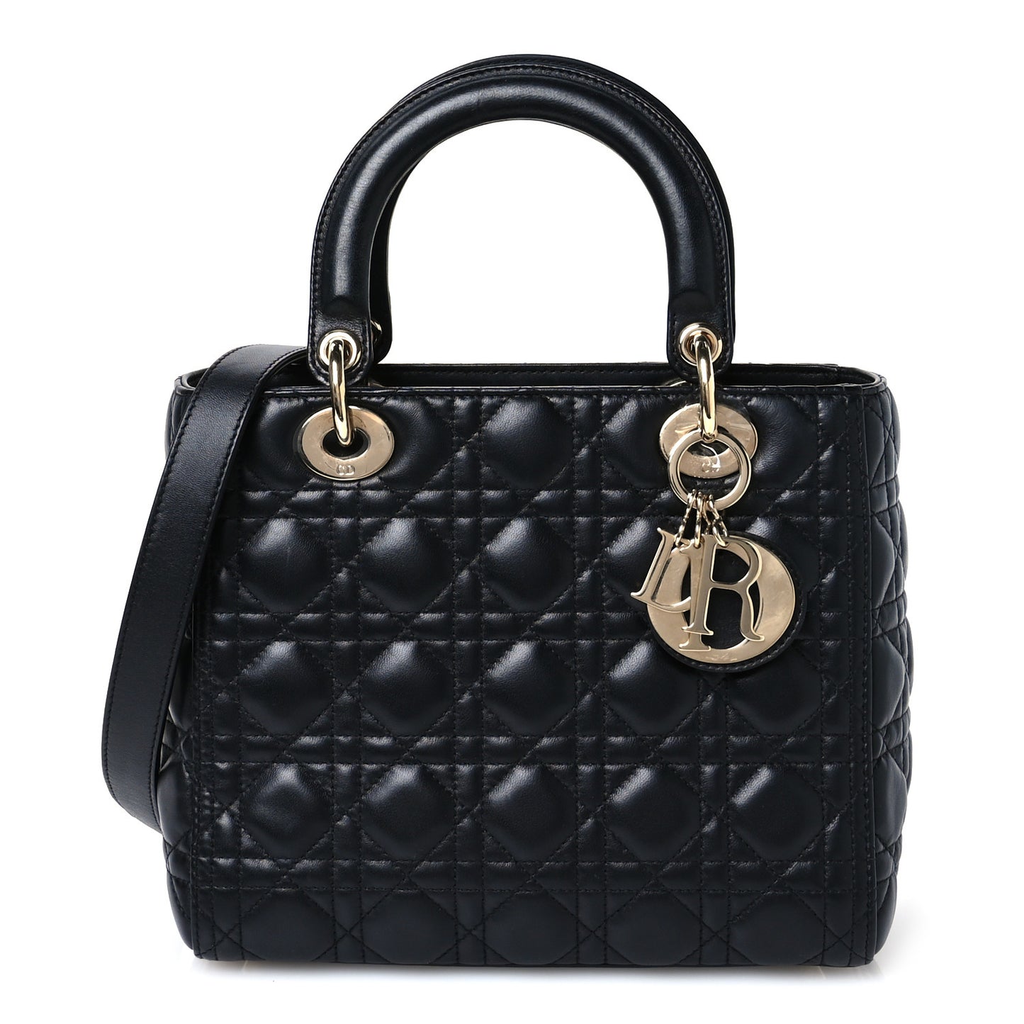 Lambskin Cannage Medium Lady Dior Black