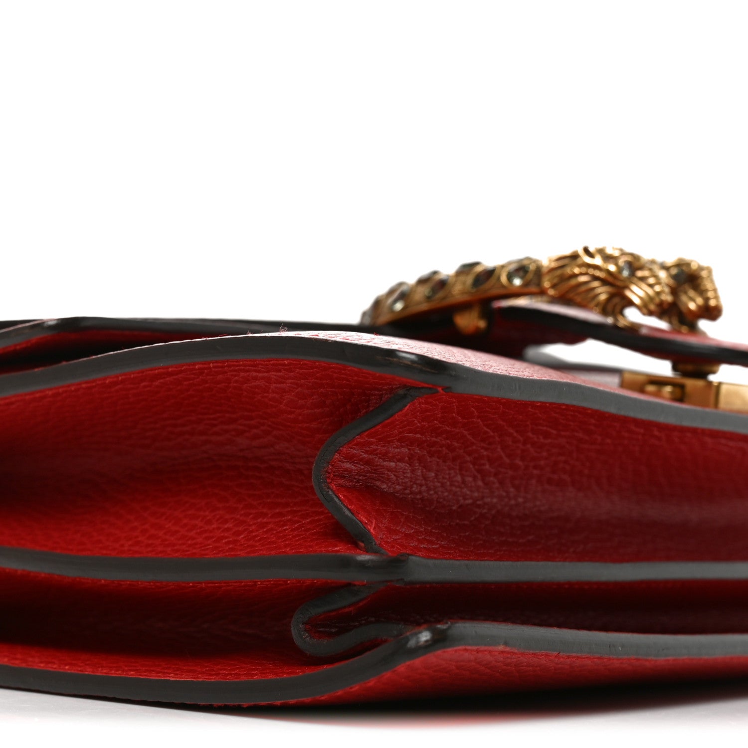 Gucci Dollar Calfskin Swarovski Crystal Small Dionysus Shoulder Bag Hibiscus Red 9 of 10