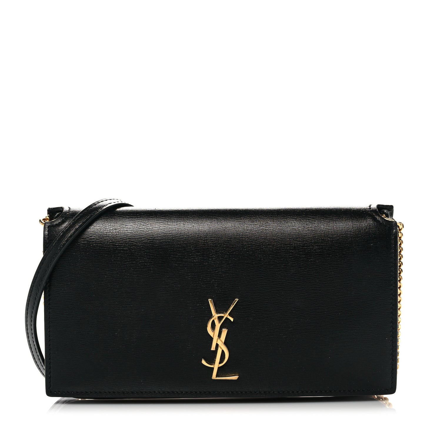 Smooth Calfskin Monogram Phone Holder Crossbody Black