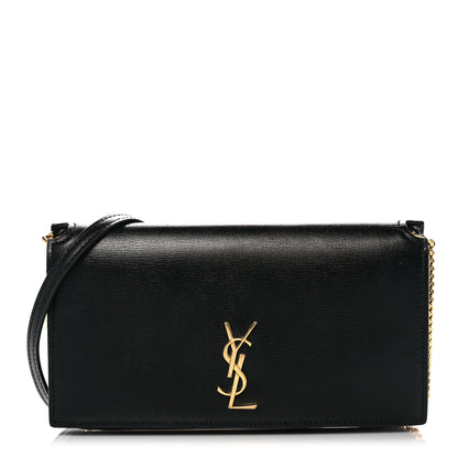 Saint Laurent Smooth Calfskin Monogram Phone Holder Crossbody Black 1 of 13