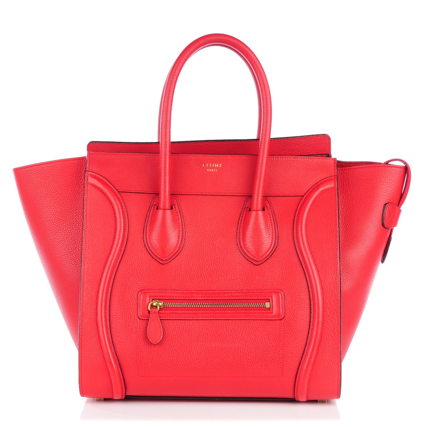 Drummed Calfskin Mini Luggage Coquelicot