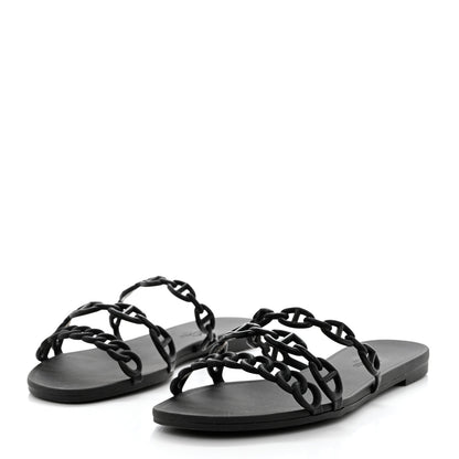 Hermes TPU Rivage Sandals 37 Black 3 of 9