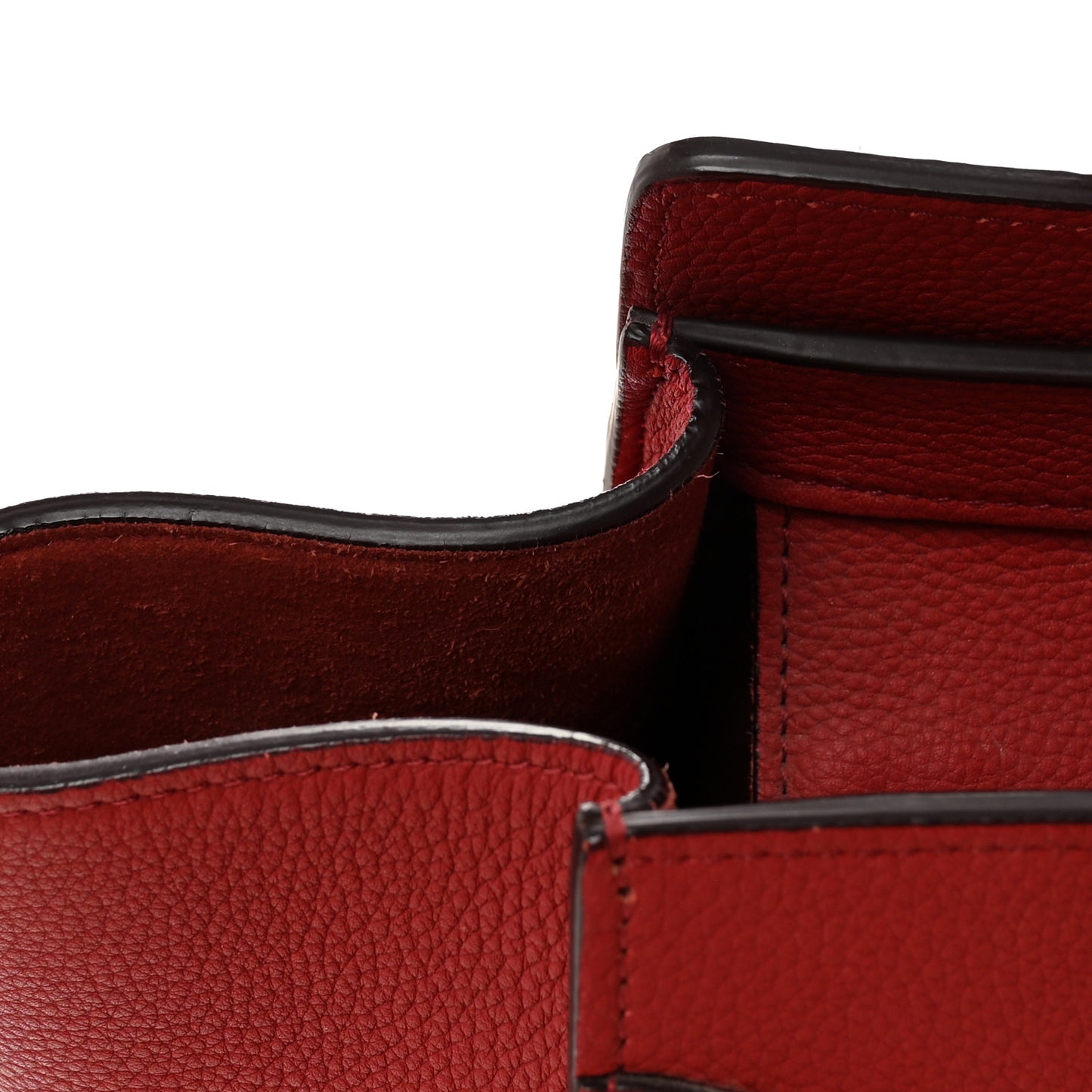 Drummed Calfskin Micro Luggage Red